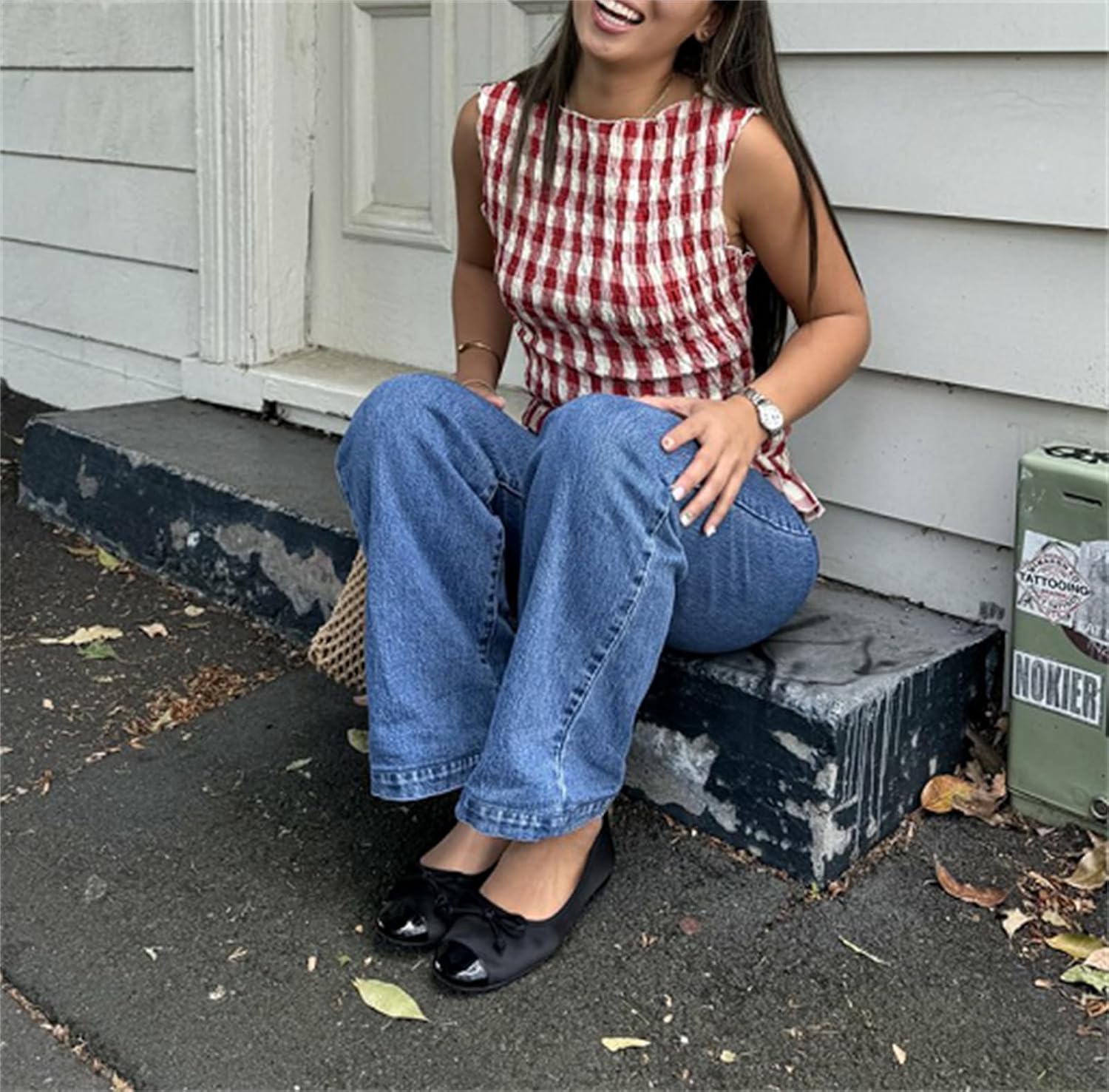 Women Shirred Tank Top Summer Smocked Tops Sleeveless Ruffle Hem Graphic Pleated Shirt Y2k Going Out Vacation Tops - Image 5