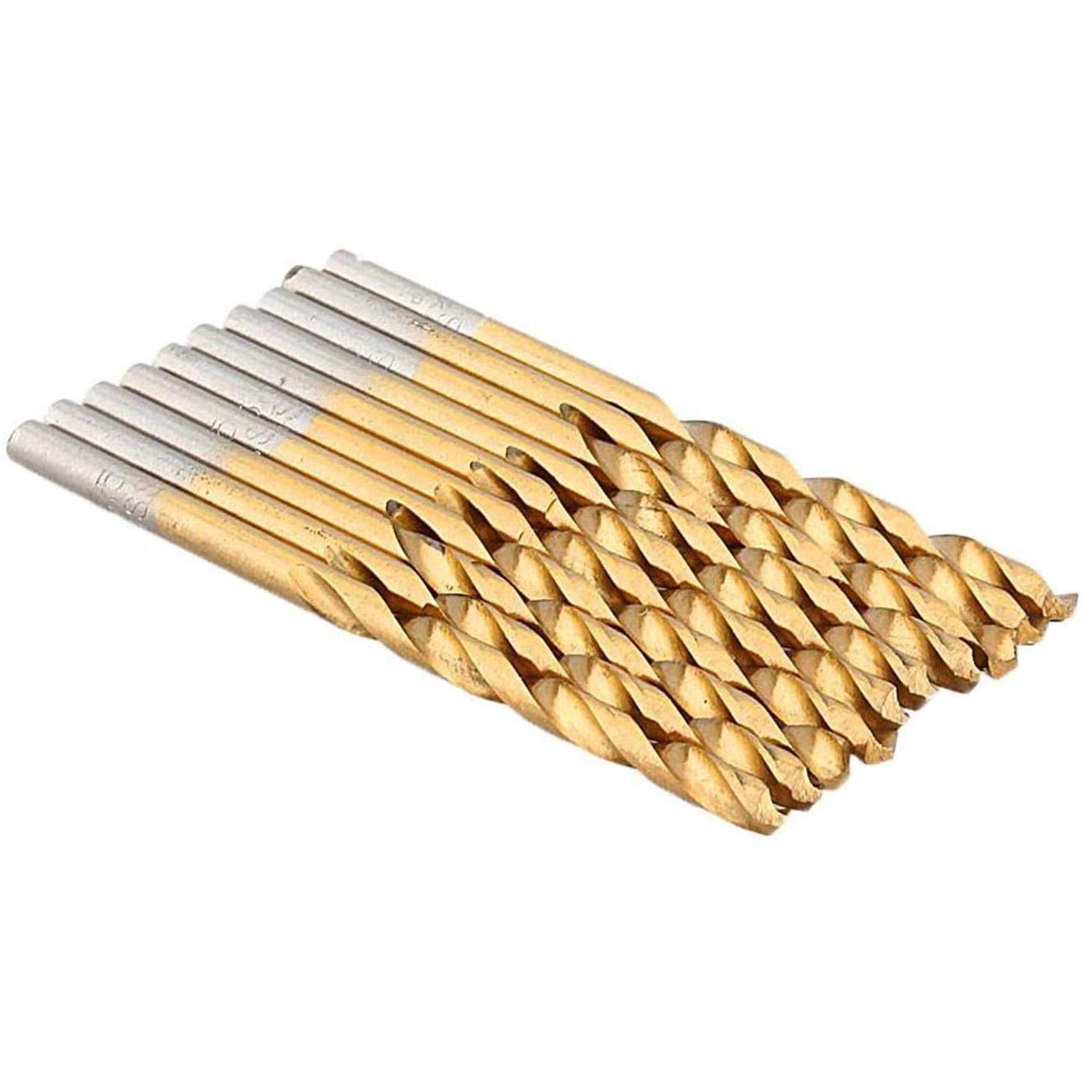 Fafeicy Juego de Brocas Chapadas en Ti Juego de Brocas de Ti de Vástago Recto 170 Piezas Grifo de Punta en Espiral Métrico de 1 a 10 Mm para Taladrar en Metal, Madera, Plásticos para Usuarios de
