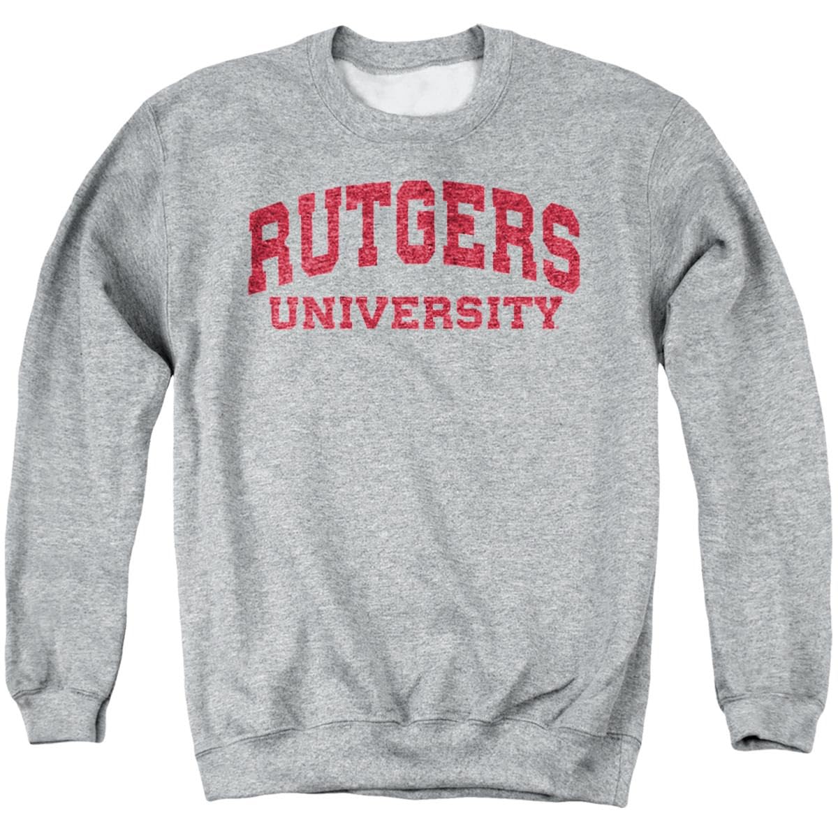 LOGOVISION Rutgers University Block University Font Unisex Adult Crewneck Sweatshirt, Athletic Heather, Medium
