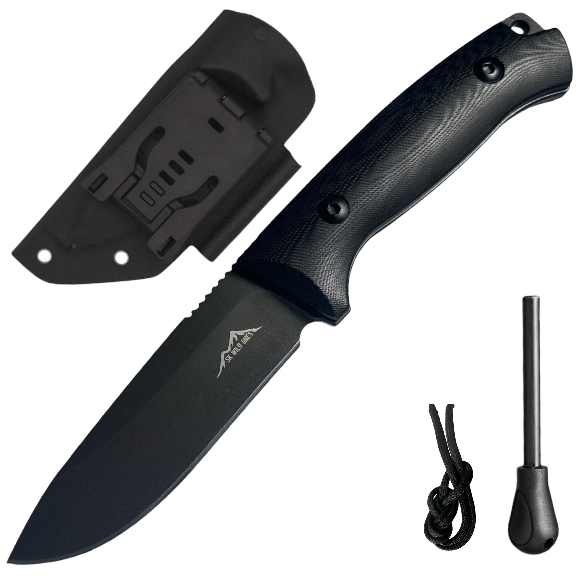 SK Wild Ones® Outdoor - Messer mit feststehender Klinge - Outdoormesser mit G10-Griffschalen - Feststehendes Outdoormesser aus D2-Stahl für Camping Loki