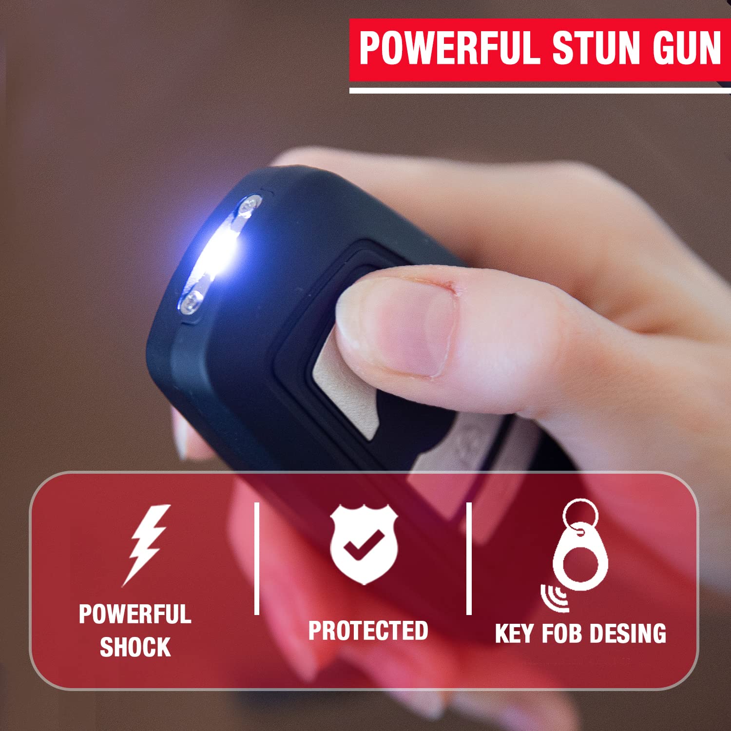Avenger Defense ADS70 Rechargeable Mini Stun Gun with Security Alarm