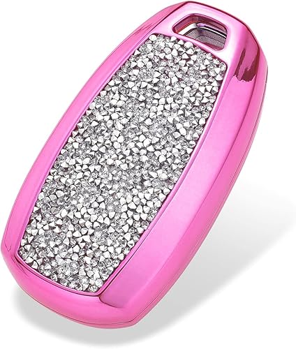 Miniatura 8 de Royalfox TM - Funda para llavero inteligente con cristales de diamantes 3D brillantes 3D para Hyundai i30 Azera ix35 Elantra Accent Santa Fe IG