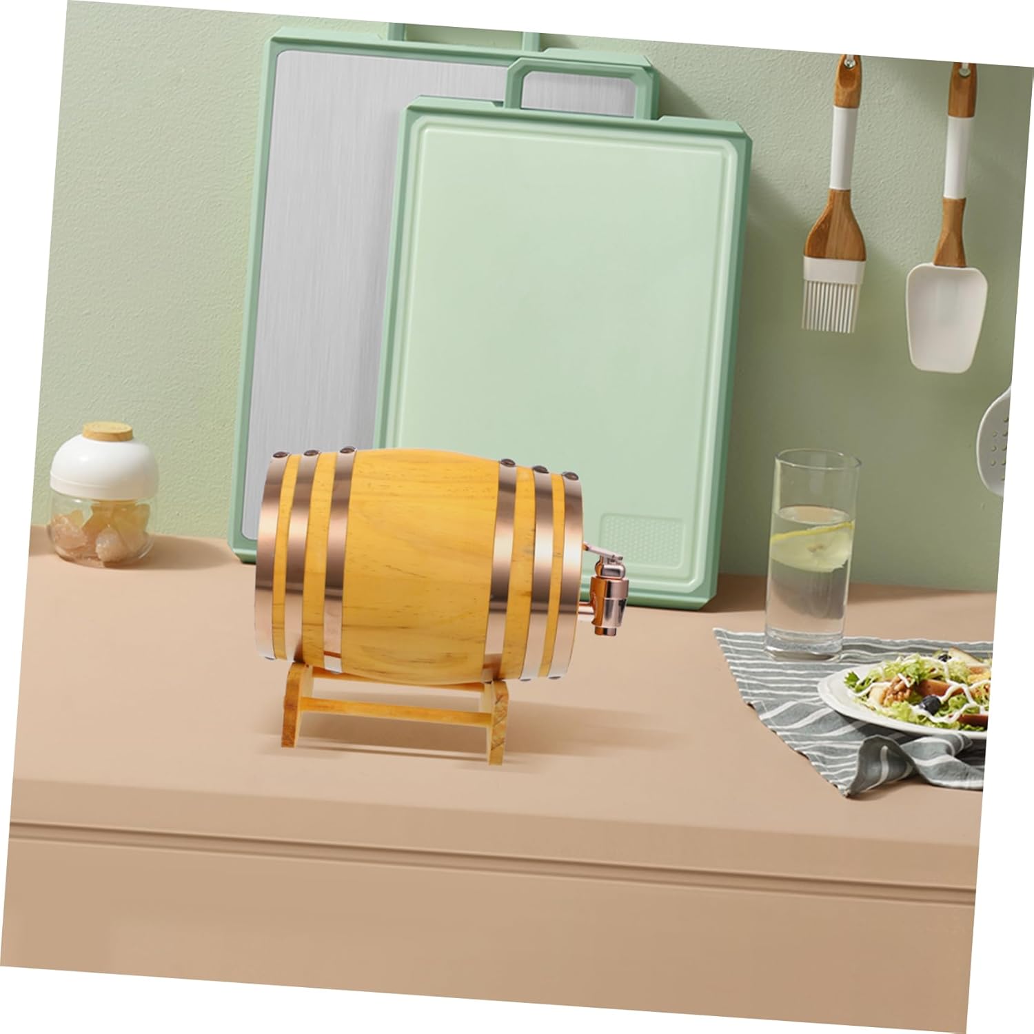KICHOUSE Wine Barrel Stand Beer Barrel for Party Wine Dispenser for Bar Sturdy Delicate Design for Home