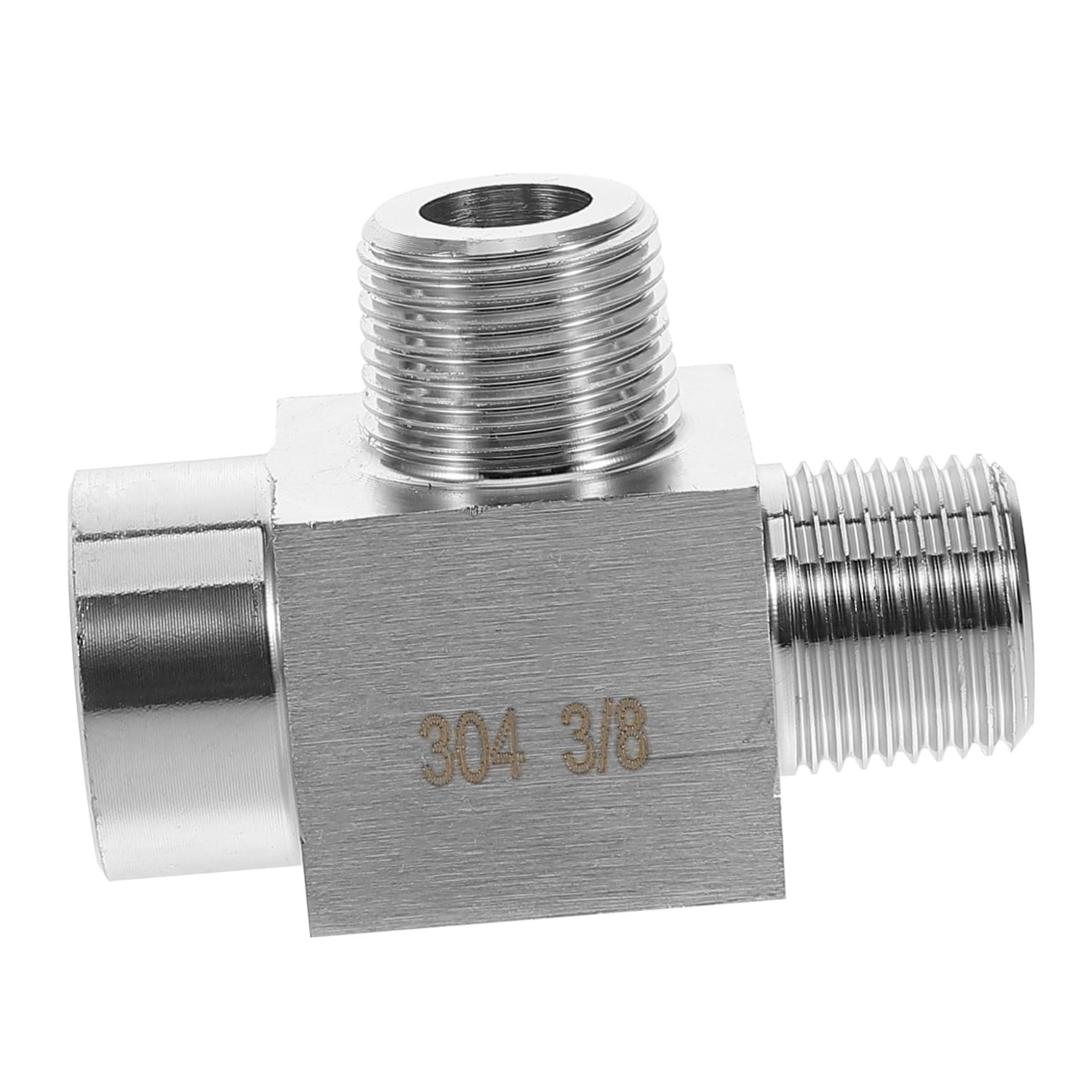 STOBAZA 304 Stainless Steel Tee Pipe Fittings 3/8 Npt Threaded for Diy Plumbing Furniture Installations