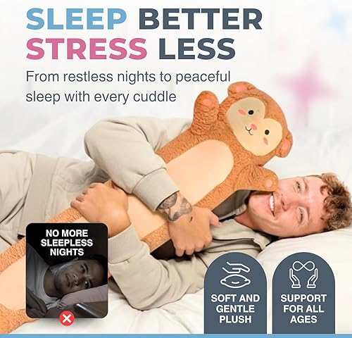 Miniatura 2 de Cuddle Paws Almohada corporal de felpa grande de mono de 23 pulgadas, almohada de mono, regalo para novia, peluche grande y suave, regalo Kawaii