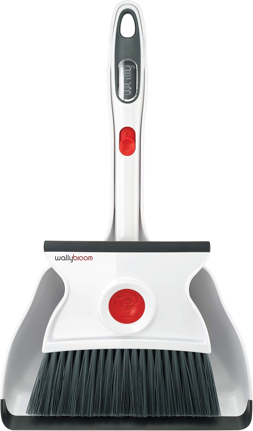 Wally Wallybroom, Wet and Dry Spill cleanup with one Tool, Broom for Dry Spills, Squeegee for Wet Spills, Handle magnetically stows to Dustpan