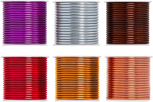 Vista 646 de Mandala Crafts Alambre de aluminio anodizado de calibre 8 para hacer joyas, alambre neutro flexible de color de 128 pies, flexible y flexible