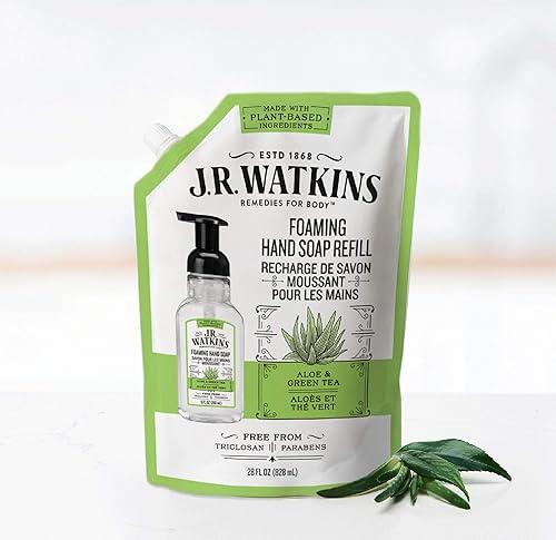 Miniatura 5 de J.R. Watkins Bolsa de repuesto de jabón de manos espumoso, jabón de manos de espuma perfumada para baño o cocina, fabricado en Estados Unidos y
