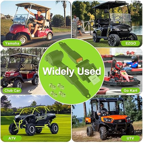 Miniatura 4 de Retractable 61" DOT Seatbelts, Universal 2 Point Adjustable Seat Belts for Golf Carts EZGO, Yamaha, Club Car, ICON, Star, Zone Golf Carts, Go Kart,