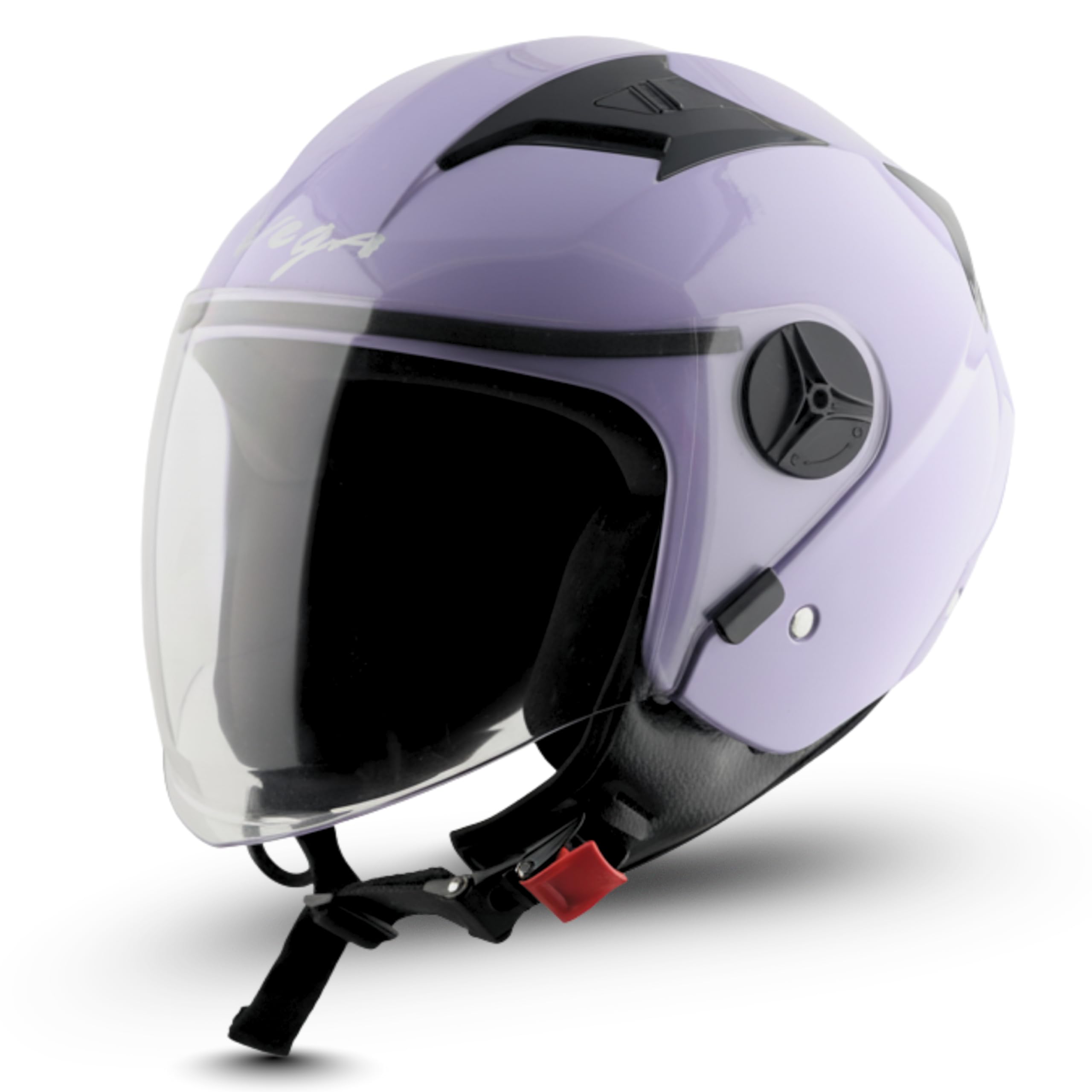 Vega VO-05 Clark ISI Certified Open Face Motorcycle Helmet with High-Impact ABS Shell, UV-Resistant Scratch-Resistant Visor, Comfortable Breathable Inner Padding & Secure Fit – Light Purple - M-image-25