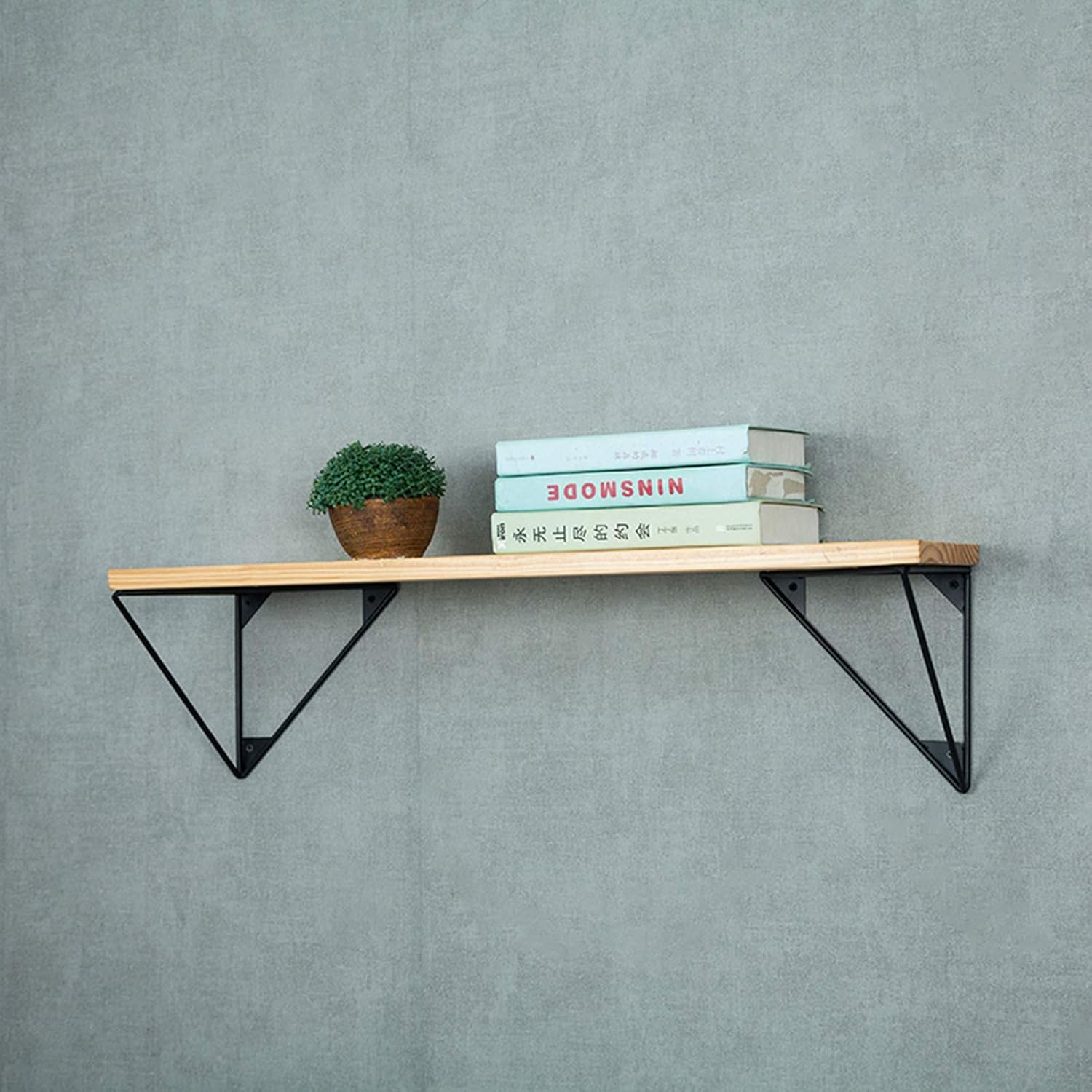 Triangular Heavy-Duty Floating Shelf Bracket,Wall-Mounted Fixing Plate Metal Shelf Supporter,Multifunctional Gold Can Be Customized DIY Shelf Support Bracket Frame,Bearing 50Kg,Gold,150mm(5.9in)