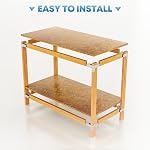 Workbench and Shelving Hardware Kit - Galvanized Steel Workbench Bracket Kit - 8PCS Workbench Brackets with 100 Upgraded 201 SS Screws - 2x4 Workbench Kit for Custom Size Table - Fits 1.5"x3.5" Lumber