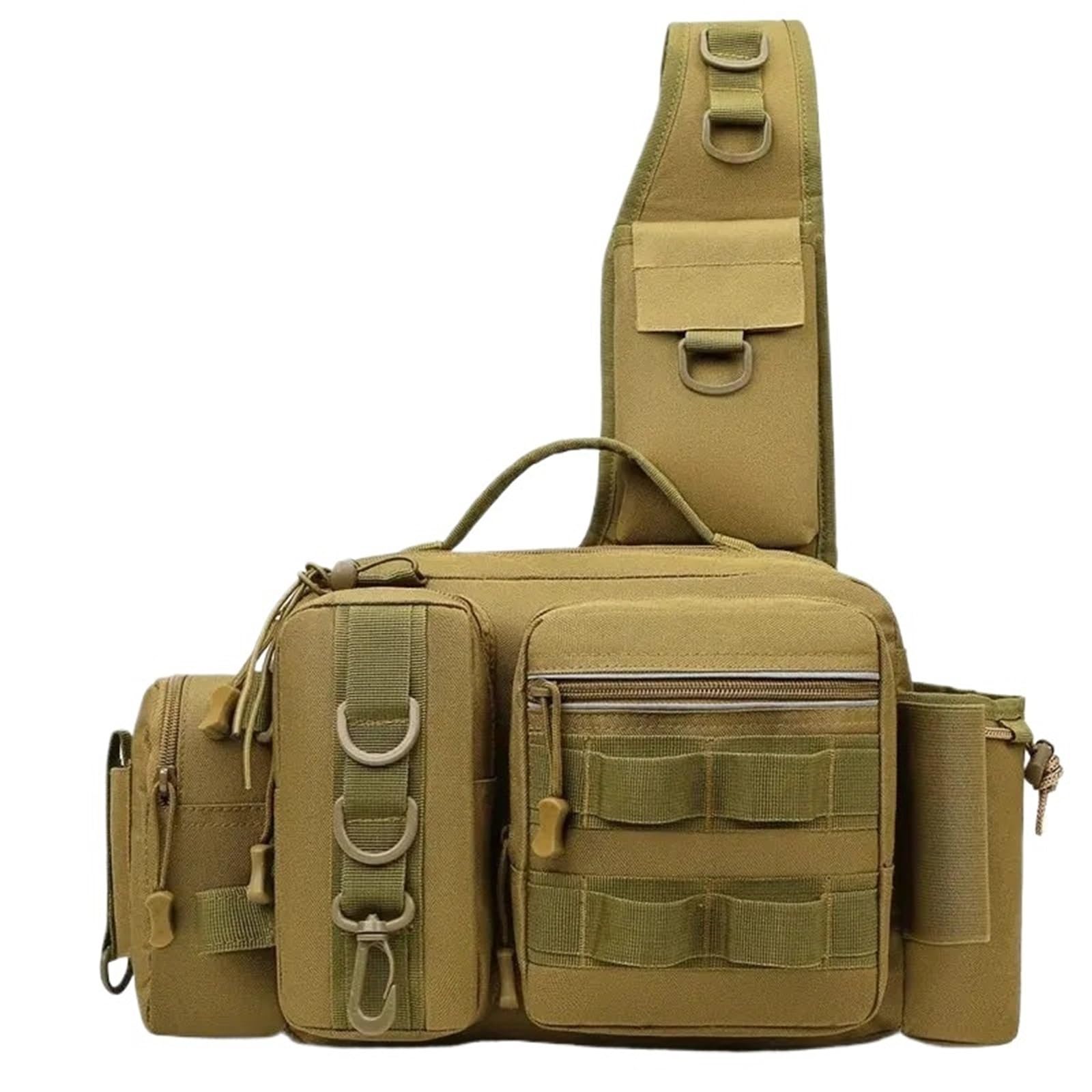 Borse Porta Attrezzi, Scatola Porta Esche, Borsa Porta Attrezzi, Marsupio for Uomo, Zaino da Pesca a Mosca con Porta Canna, Borsa a Tracolla per Esche, ami
