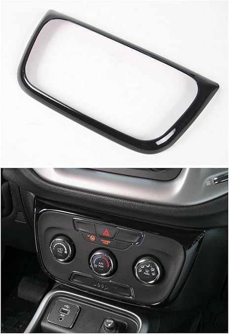 Amazon ジープコンパス17ブラック用absカーエアコンスイッチカバーフレームトリム シフトレバー 車 バイク