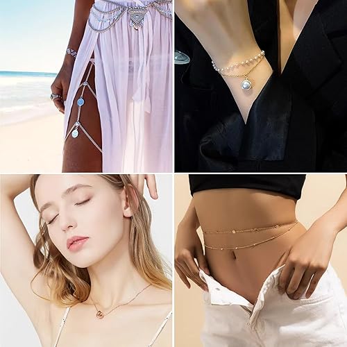 Miniatura 7 de EuTengHao Cadenas de joyería de 90 pies, rollo de eslabones a granel, cadenas de collar de metal de 0.079 pulgadas con cierres de langosta, anillos