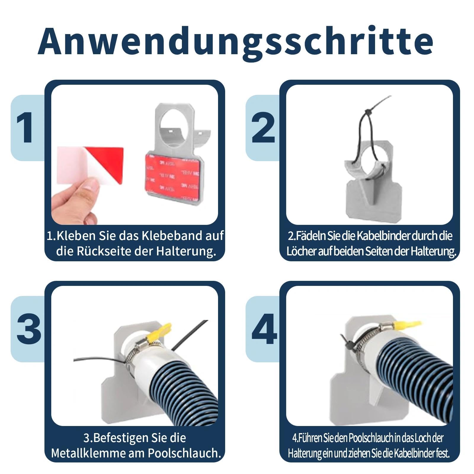 Poolschlauch 32mm für Poolpumpen, 2 Stück 5FT Schlauch für Poolpumpe mit Schlauchadapter Und Sicherungsclips, Für Filterpumpe und Schwimmbad