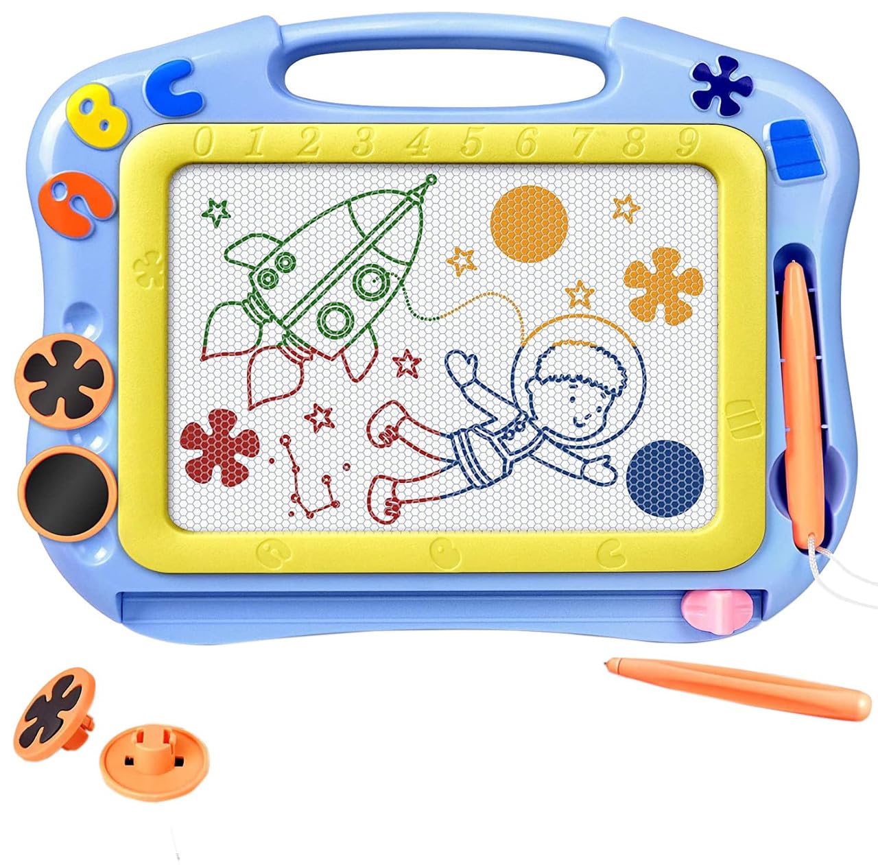 Magnetic Drawing Board for Erasable Sketch Doodle Board with Stamps - Kids Educational Doodle Toys for 2 3 4 5 Years Old Boys Girls