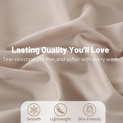Miniatura 6 de MEISHANG Juego de sábanas de algodón egipcio de 1000 hilos tamaño King - Juego de sábanas de algodón egipcio 100 %, tejido satinado, suave y