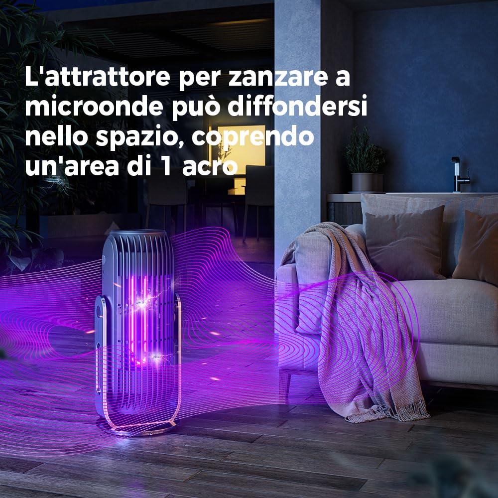 Moderne 3-in-1-Mückenfalle für den Innenbereich, Insektenfalle 2000 V mit Lüfter, 365 nm intensiver UV-Lichtsensor, tötet Motten/Mücken/Fliegen für Terrasse im Freien von Luxusvillen