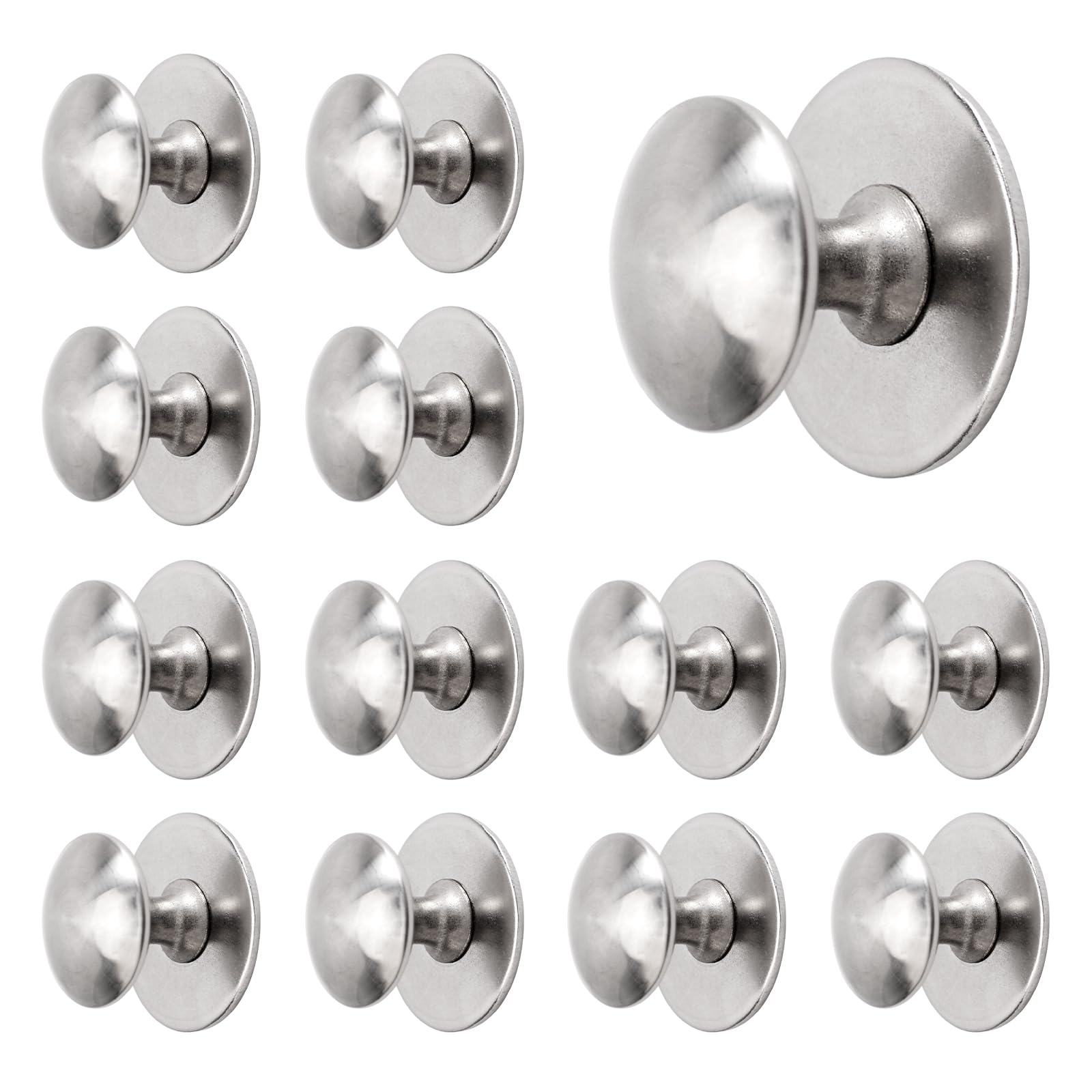 MOROBOR Stainless Steel Drawer Knobs, 12pcs Self-Stick Instant Cabinet Handle Pulls Adhesive Sliding Door Stick On Handle with Mounting Screws for Glass Cabinet Cupboard Drawer(35mm*25mm)