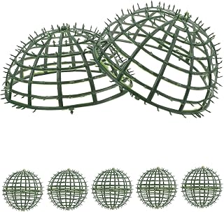 6pcs Artificial Plant Topiary Ball Support Rack Plastic Faux Green Ball Frame Holder for Garden Backyard Wedding Decor and Flower Arranging