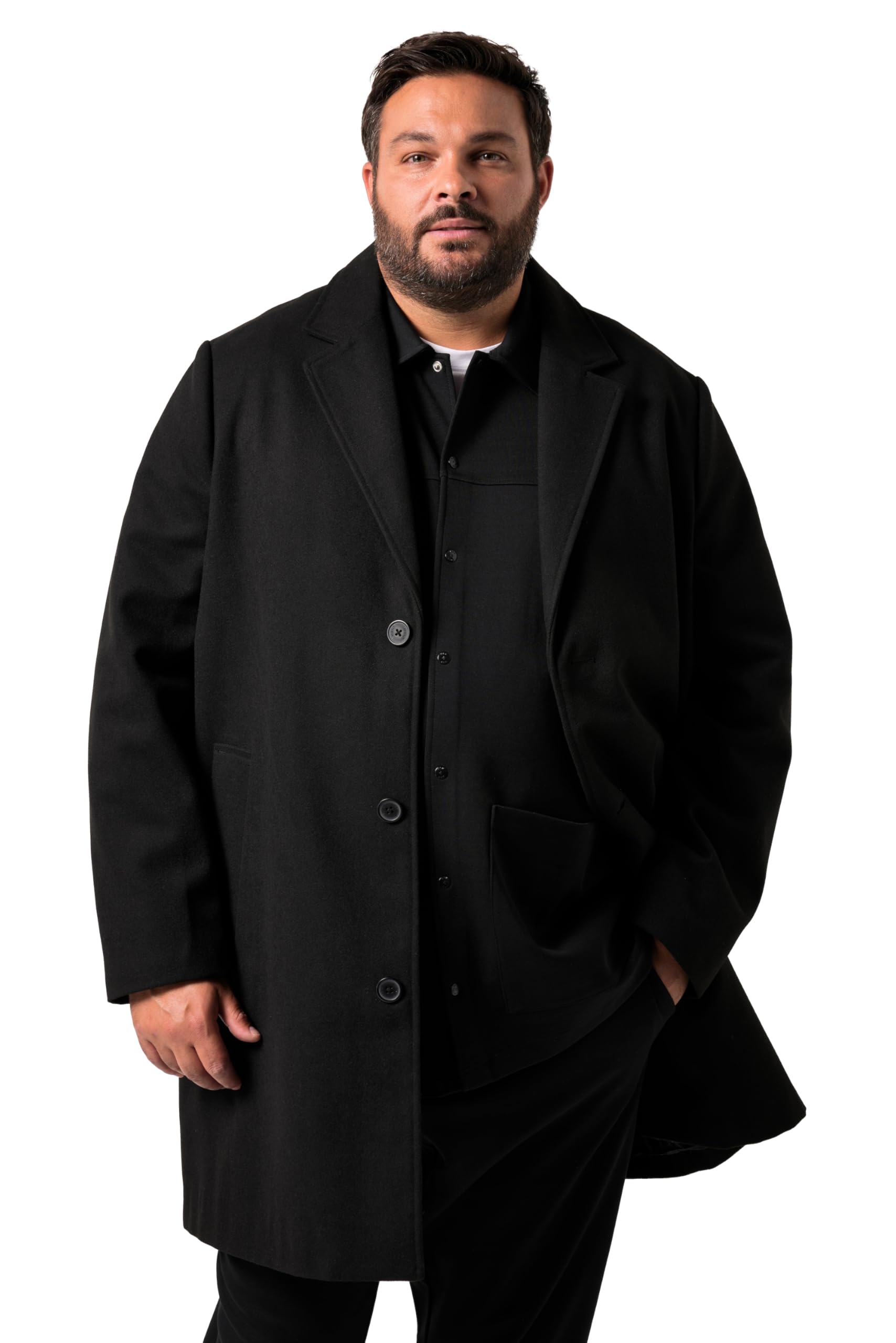 Men Plus Herren große Größen Übergrößen Menswear L-8XL Funktions-Mantel, Wolloptik, wasserabweisend 842482