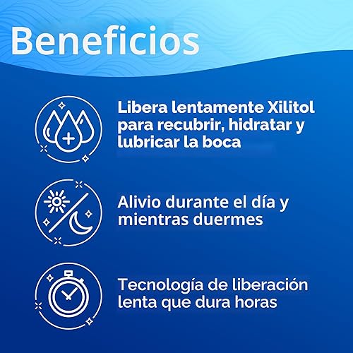 Miniatura 4 de Oracoat XyliMelts para Boca Seca de Noche o Día - Discos Adhesivos Hidratantes para Boca Seca, Sin Azúcar con Xilitol, 40 Unidades, Sabor a Menta