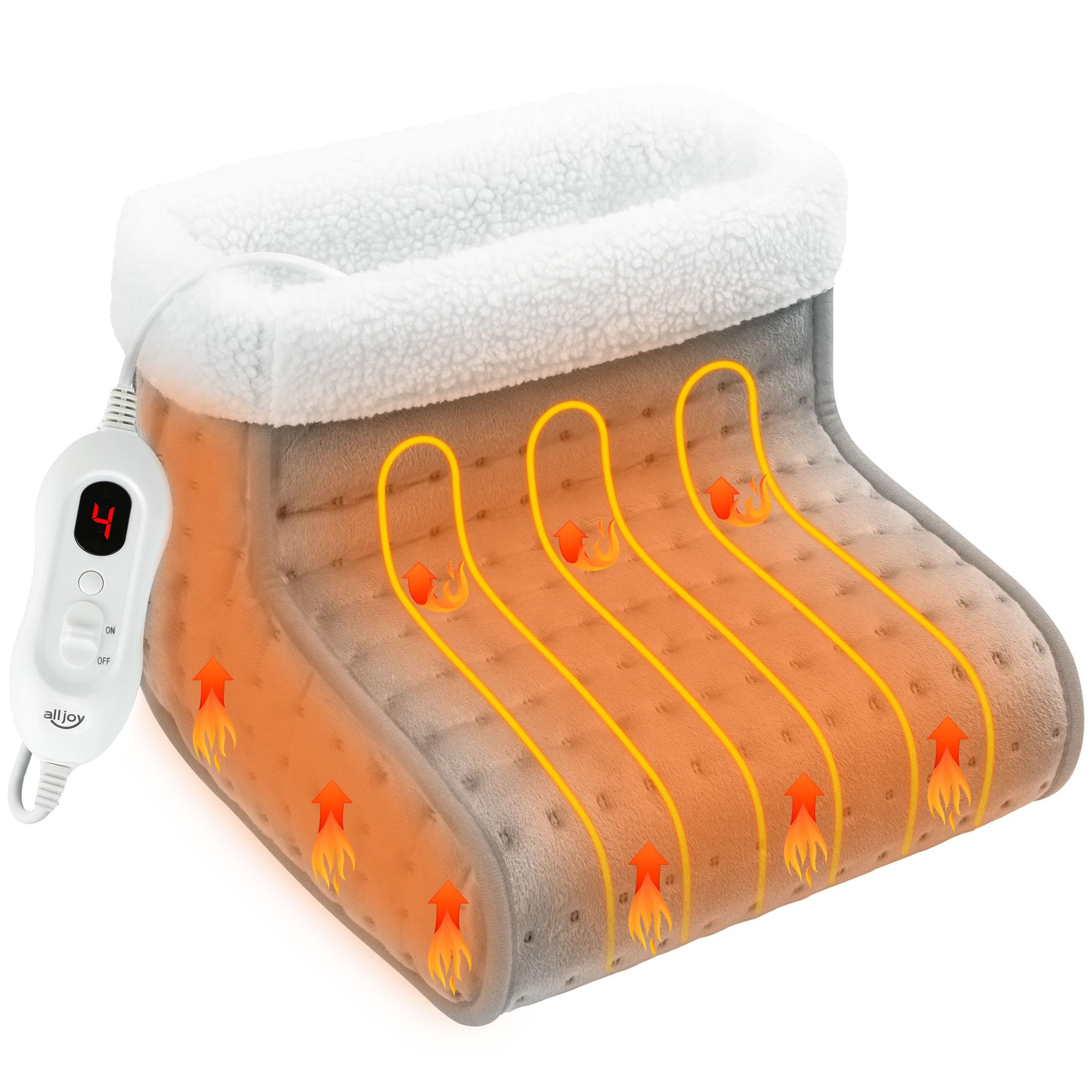 Scaldapiedi elettrico riscaldato, cuscino riscaldante rapido per piedi con 6 livelli di riscaldamento, spegnimento automatico e scaldapiedi lavabile in lavatrice per uomo e donna