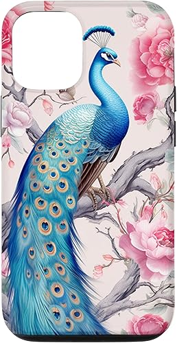 Funda para iPhone 1212 Pro Chinoiserie Peacock Rose Garden