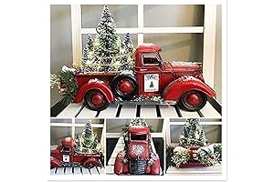 Red Farmhouse Truck Christmas Centerpiece