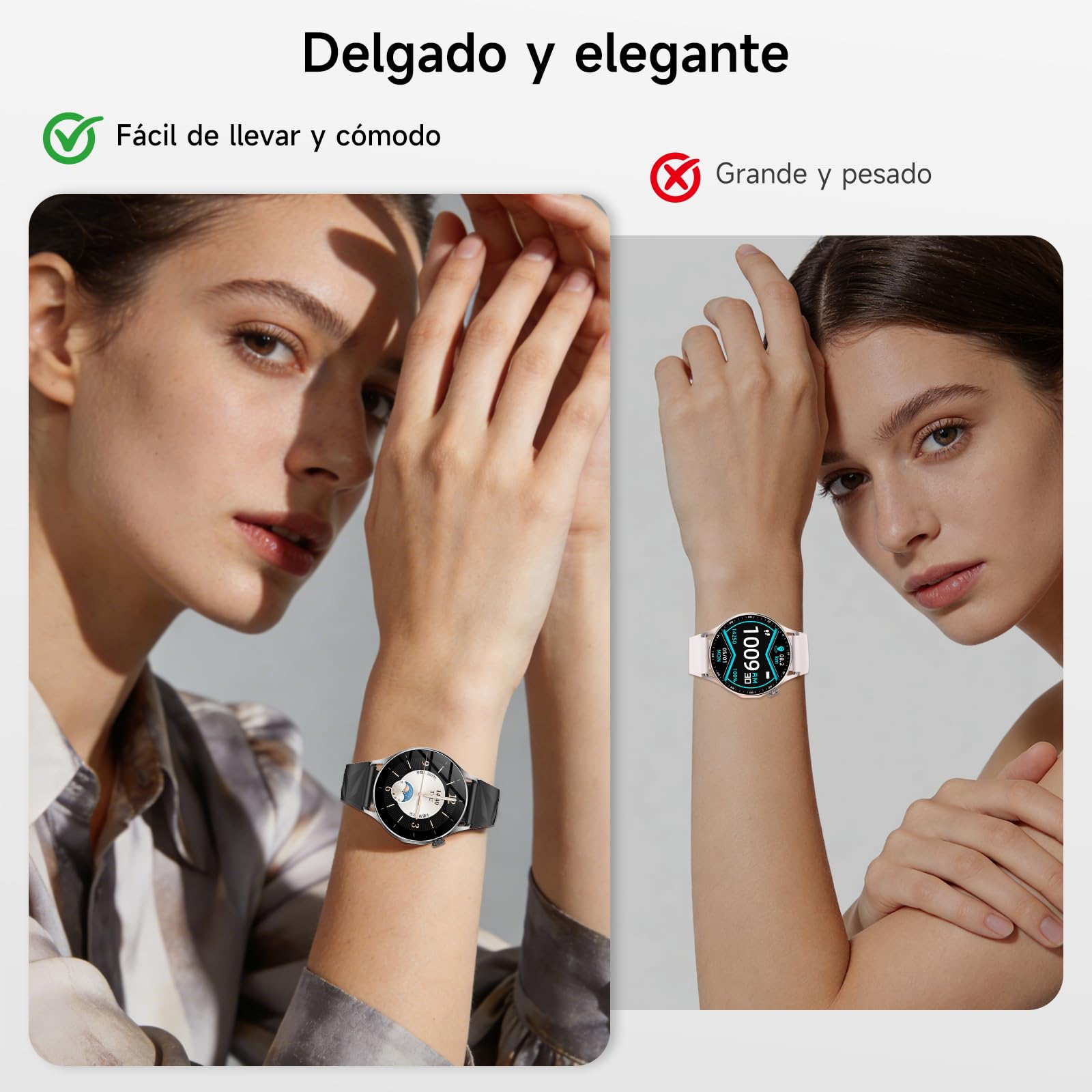 YUPENG ECG Reloj Inteligente Mujer con Presión Arterial/HRV /SpO2 /Sueño | 1.32" Salud Smartwatch con Frecuencia Cardíaca Lípidos Salud Watch Pulsómetro