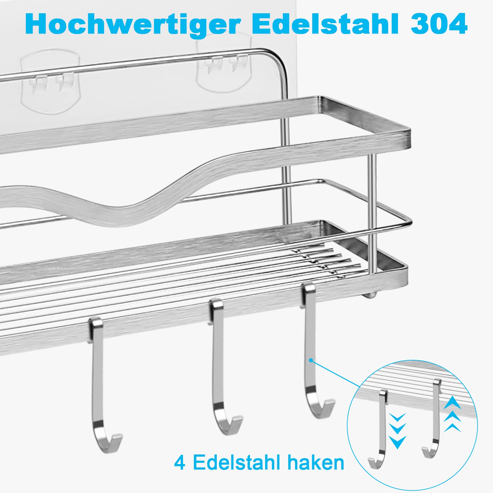 METAFORM - TOP LINE MENSOLA DOCCIA ANGOLARE DOPPIA IN ACCIAIO INOX 33 CM Accesso