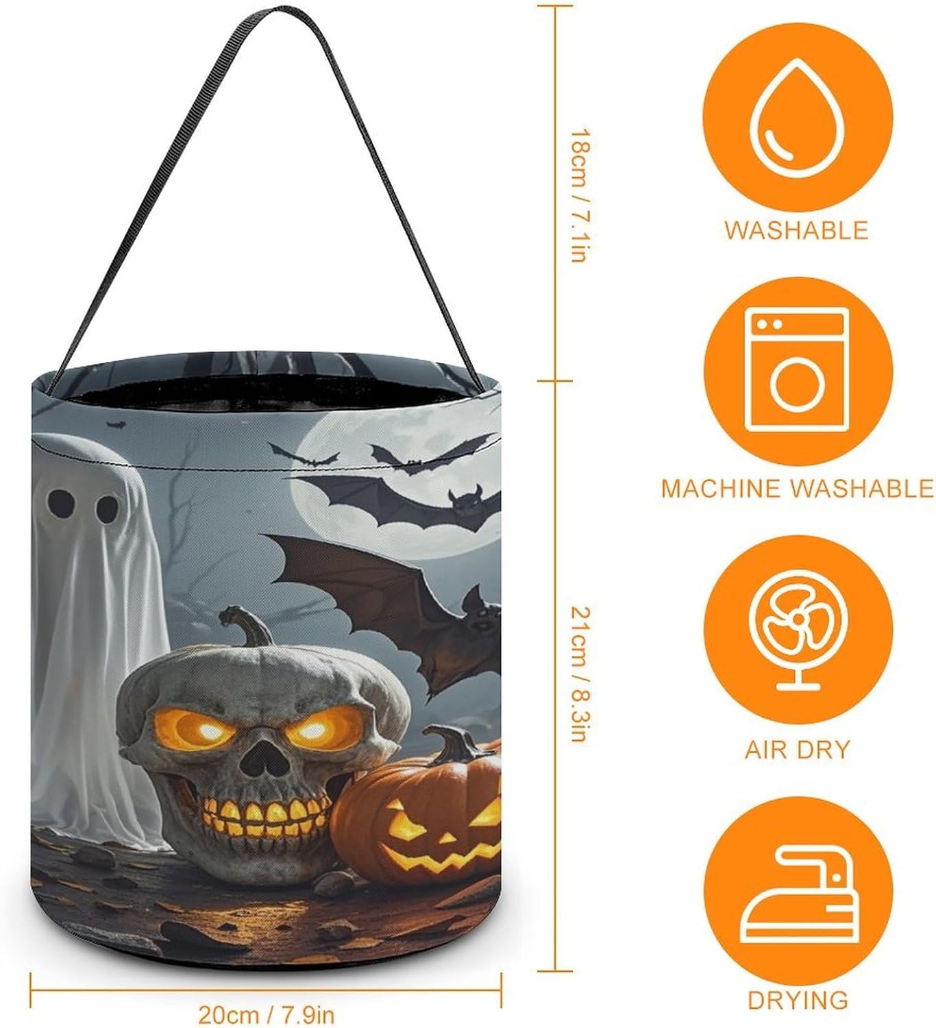 Pumpkin Lantern Ghost Large Capacity Candy Bags, Halloween Basket image 4