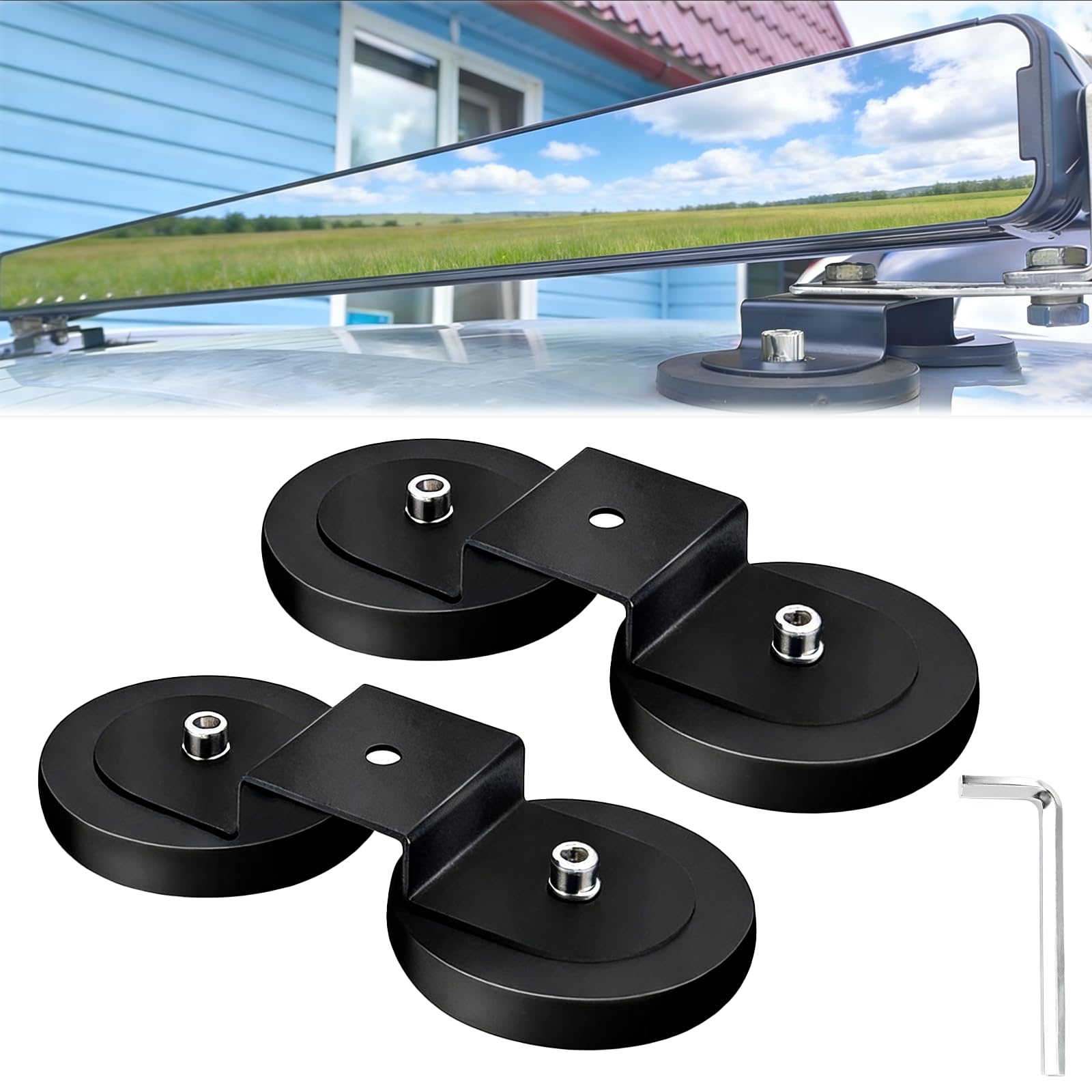 2 supporti magnetici in gomma per fari da lavoro a LED, supporto magnetico universale per tettuccio dell'auto, forte supporto magnetico per luce da lavoro, per fuoristrada, auto, SUV, ATV, camion