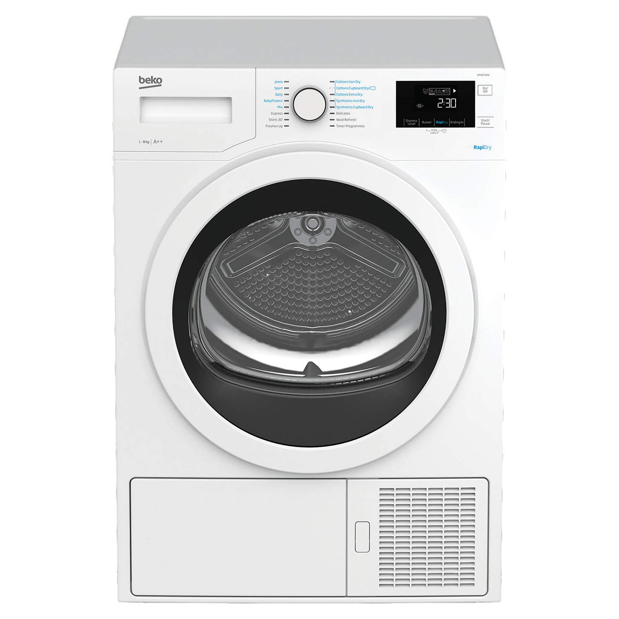 Beko DPH8744W 8Kg Heat Pump Tumble Dryer - White [Energy Class A++]