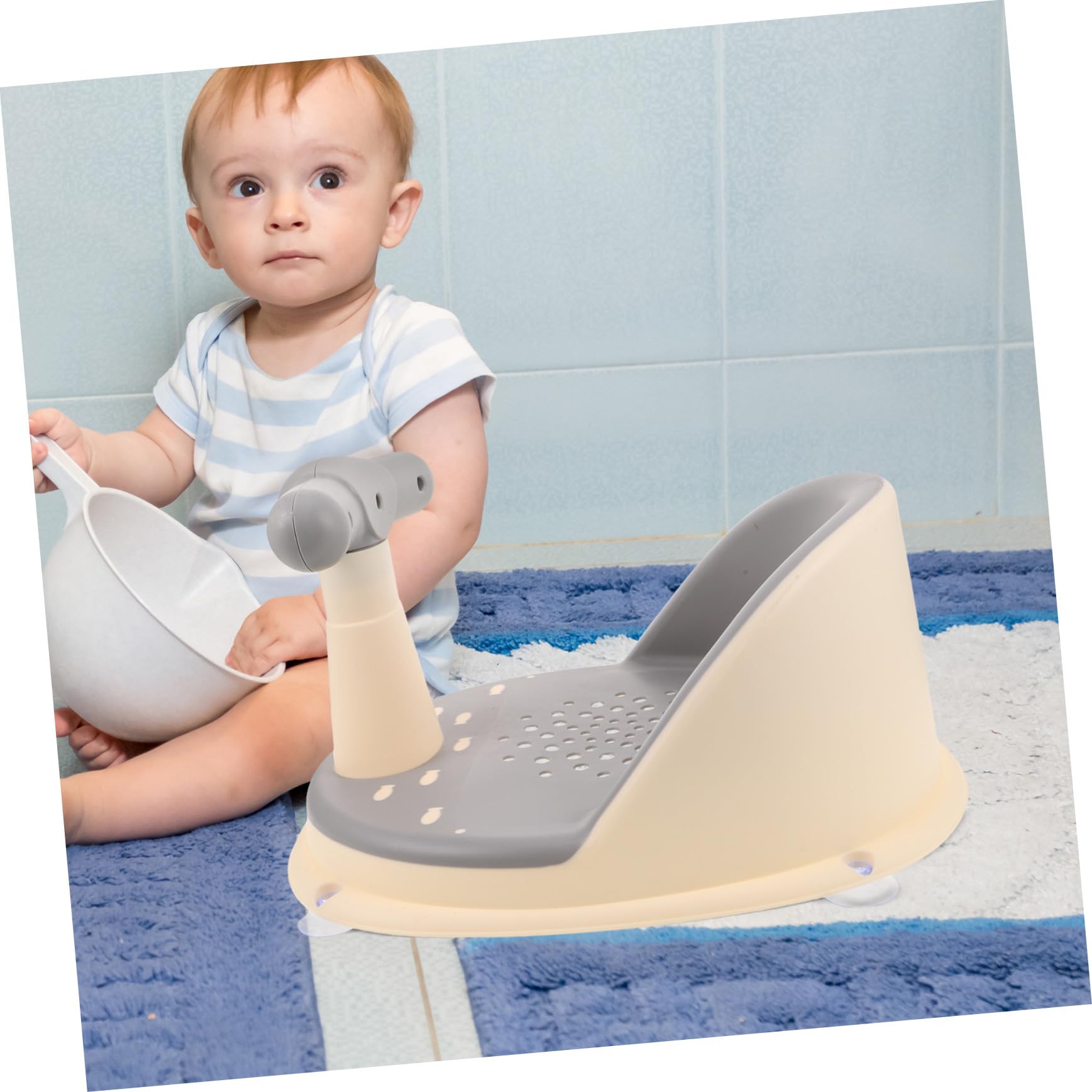GARVALON Silla Baño Niña Antideslizante con Soporte Elevado para Recién Nacidos Asiento Adaptativo y Portátil para Baño Seguro y Cómodo