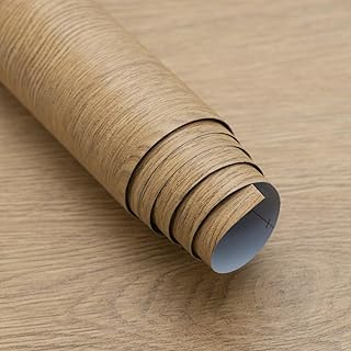 15.74“x354” Extra Thick Natural Wood Textured Wallpaper Stick and Peel Brown Wood Contact Paper for Countertops Waterproof Self Stick Wood Vinyl Wall Paper Roll for Kitchen Bedroom Bathroom