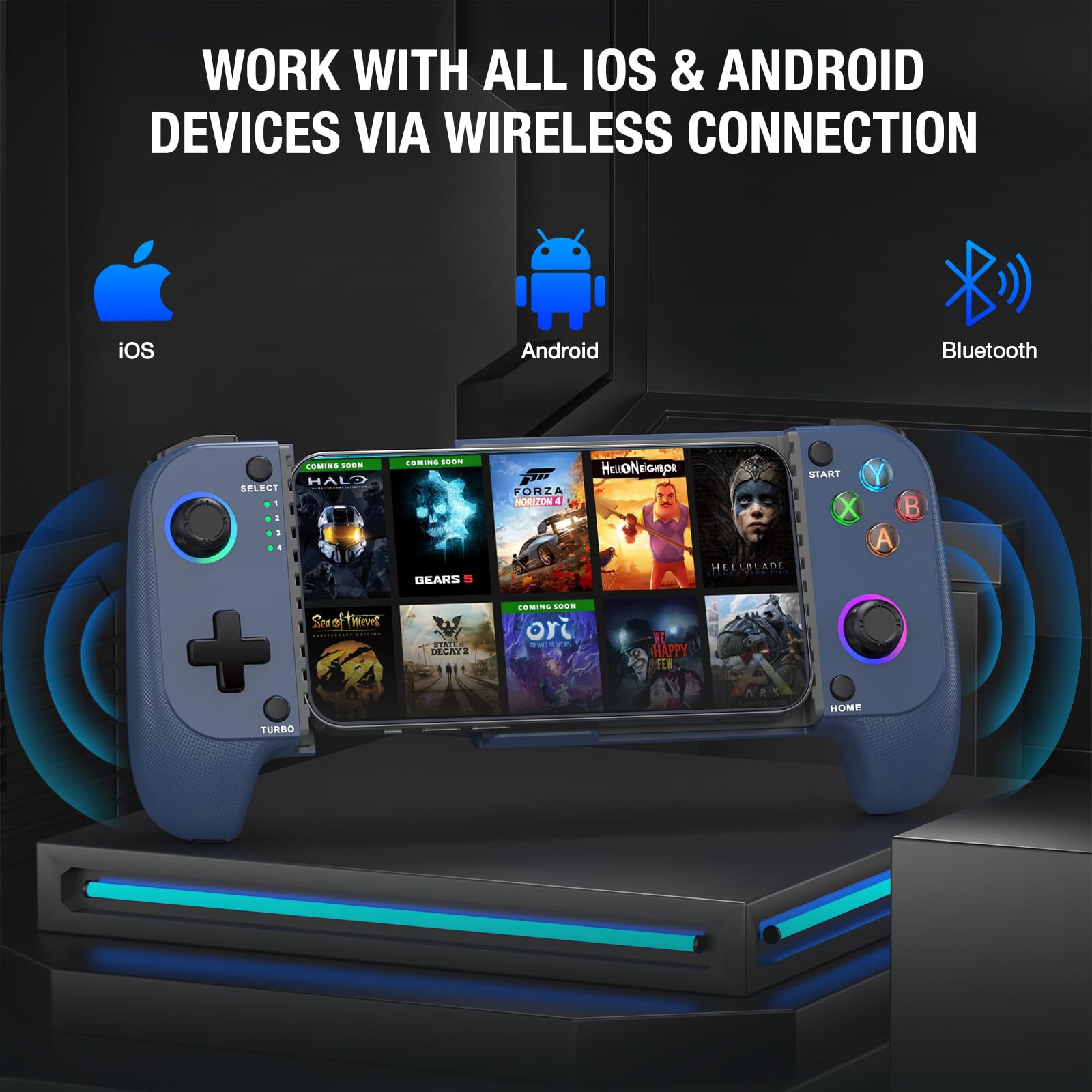 Controlador inalámbrico para Nintendo Switch y OLED, vibración dual, iluminación RGB, función turbo
