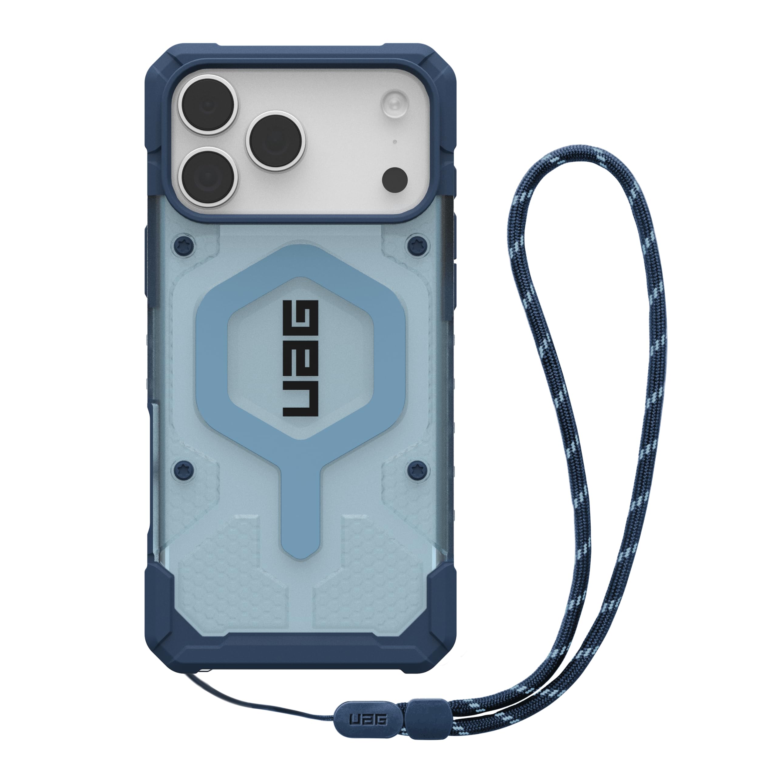 Urban Armor Gear Funda Pathfinder MS Compatible con Apple iPhone 17 Pro MAX Carga inalámbrica magnética Azul Negro Grafito