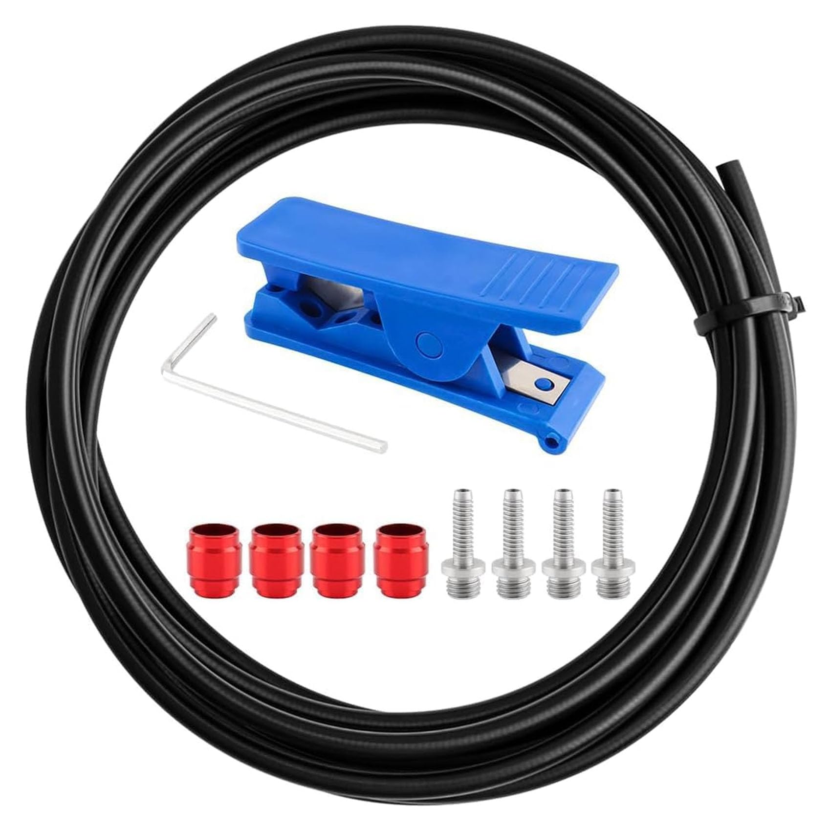 HAFRILY 300cm Bike Hydraulic Brake Hose and Bike Brake Olive Connecting Insert Kit for SRAM AVID System Included 4 Bike Brake Olive and 4 Connecting Insert and Blue Brake Hose Cutter