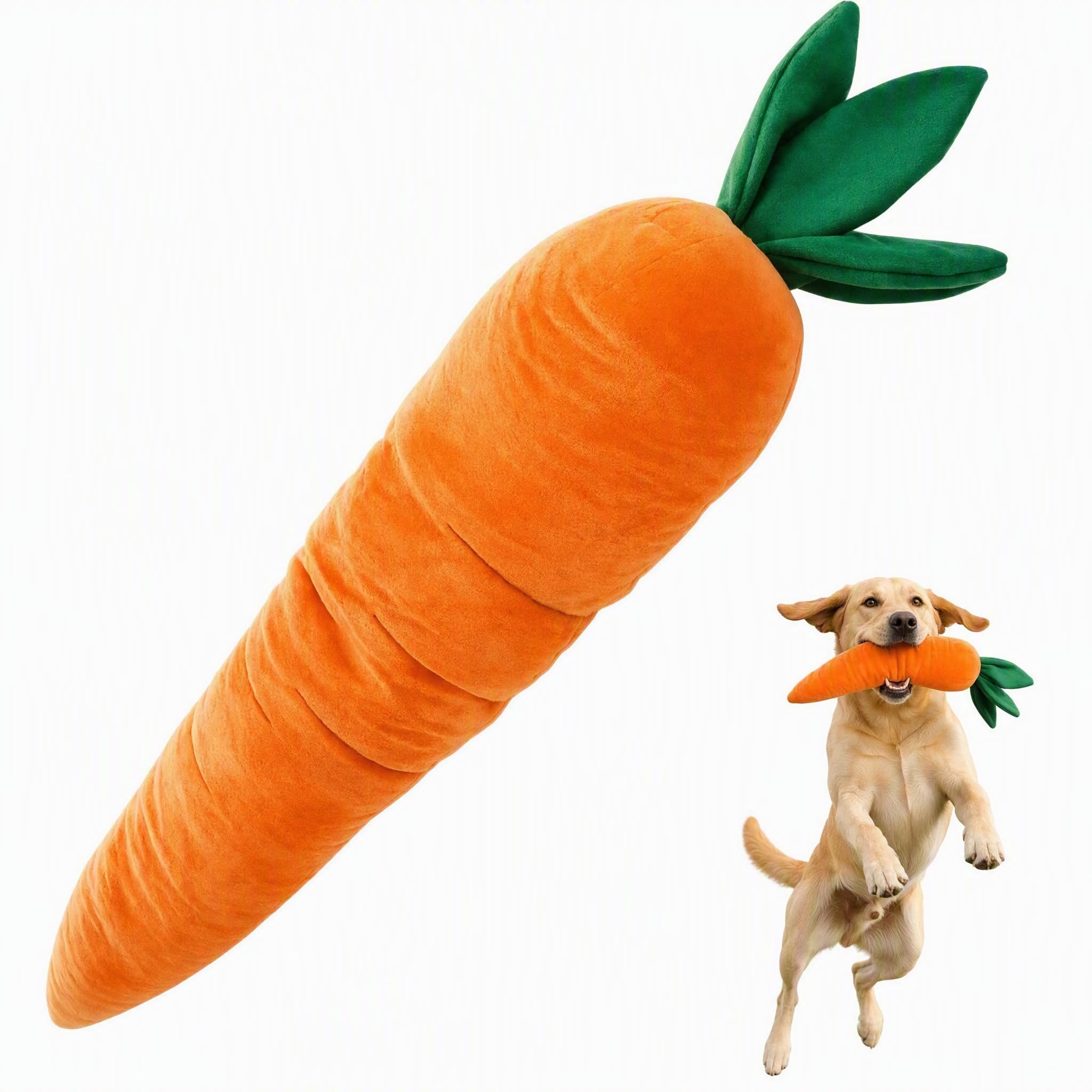1 Pcs Carrot Dog Toy 75cm Giant Plush Interactive Toy for Large Dogs