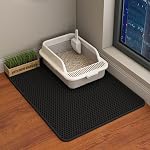 Mat de litière pour chats de SCY et WLD, 45x26/35x24/30x22/24x18 Mat de boîte à litière en double couche de pouce, EVA Non-dérapant, imperméable Urine Proof Cat Litter Catcher Mat, Easy Clean Scatter Control (35x24 (En milliers de dollars des États-Unis)