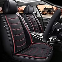 Vista 23 de 2 fundas de asiento delantero de automóvil para Nissan Frontier 2009-2024 2025, de piel de seda de hielo, transpirable, impermeable, compatible