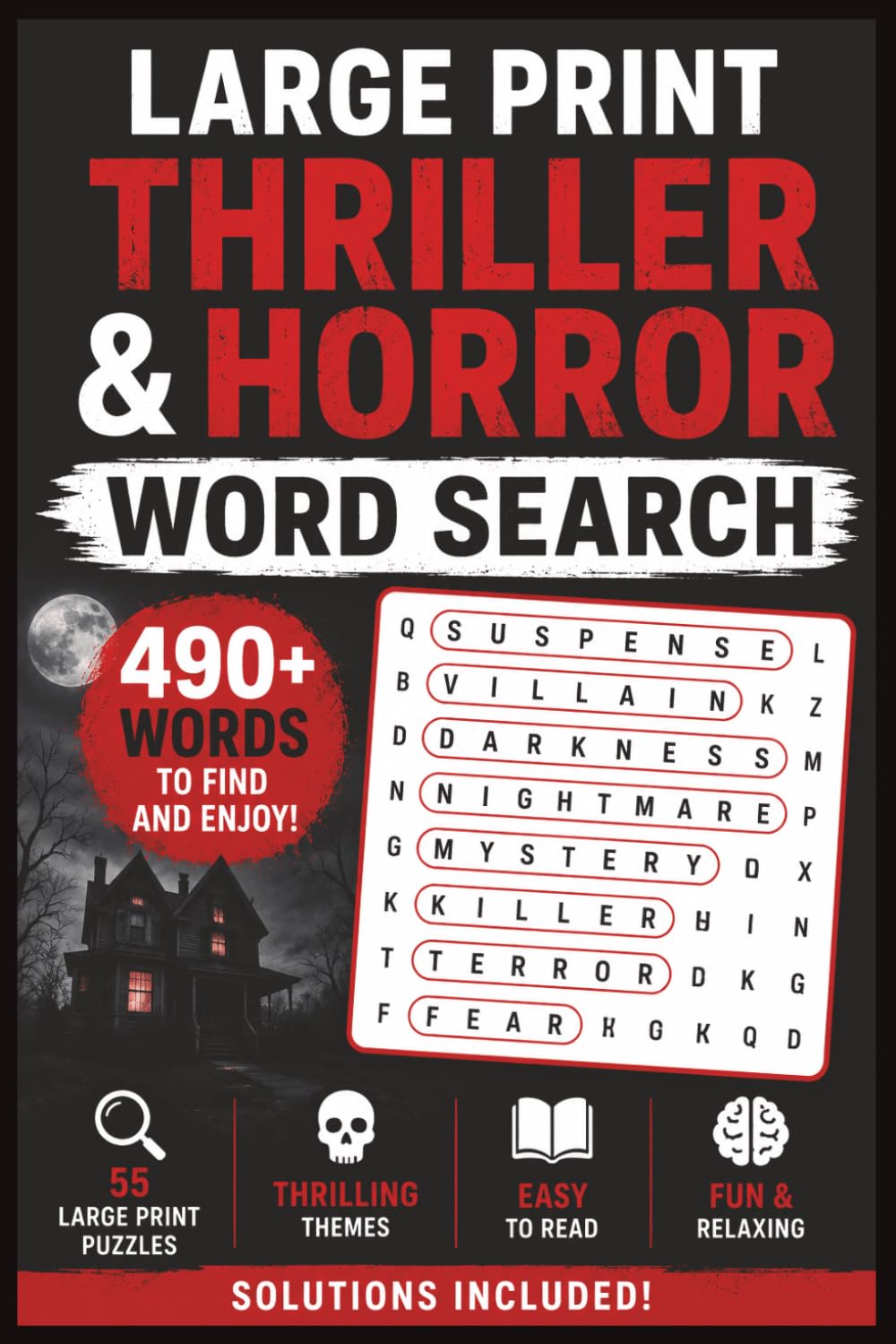 Large Print Thriller and Horror Word Search