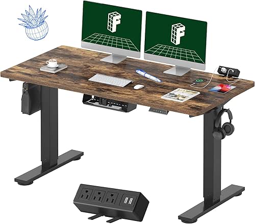FLEXISPOT EN2 Whole-Piece Standing Desk with Clamp Power Strip, 55