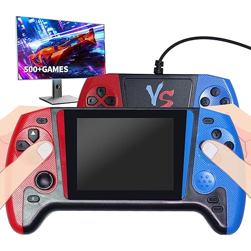 Handheld Game Console – Retro Portable Gaming System with 500 Built-in Classic Games, 3.5" LCD Screen, Rechargeable Battery, TV Output, and External Gamepad for 2-Player Fun, for Kids & Adults