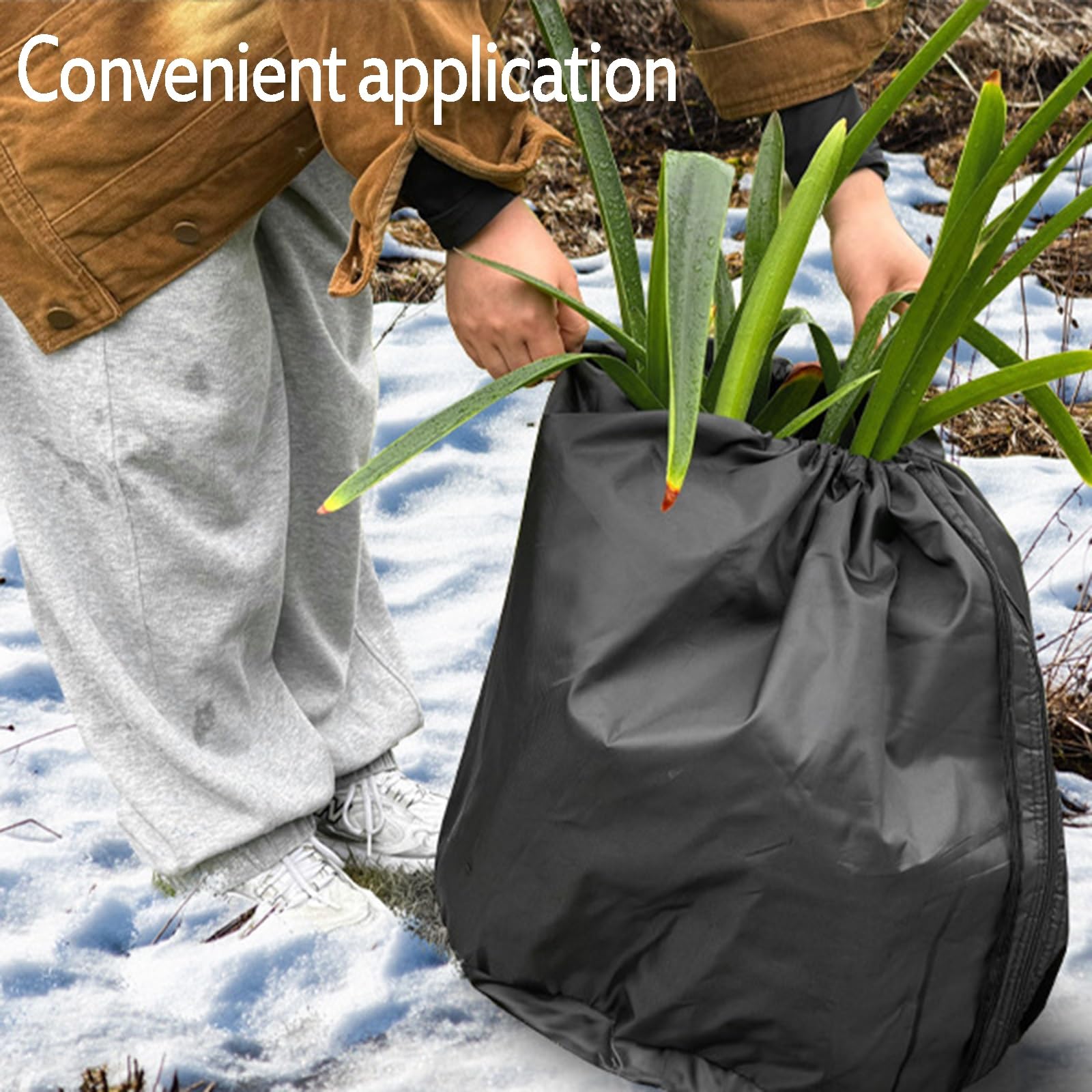 Funda de protección para plantas de invierno, funda para macetas al aire libre con cordón y cremallera, bolsa protectora para macetas