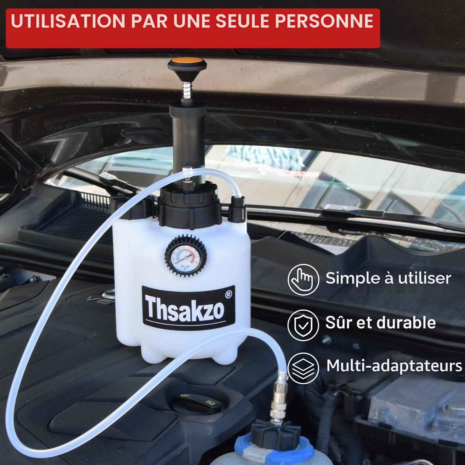 Kit de purge de frein pour voiture à air comprimé, set de purge de liquide de frein pneumatique 3L, kit de purge de liquide de frein, purgeur de liquide de frein manuel sous vide