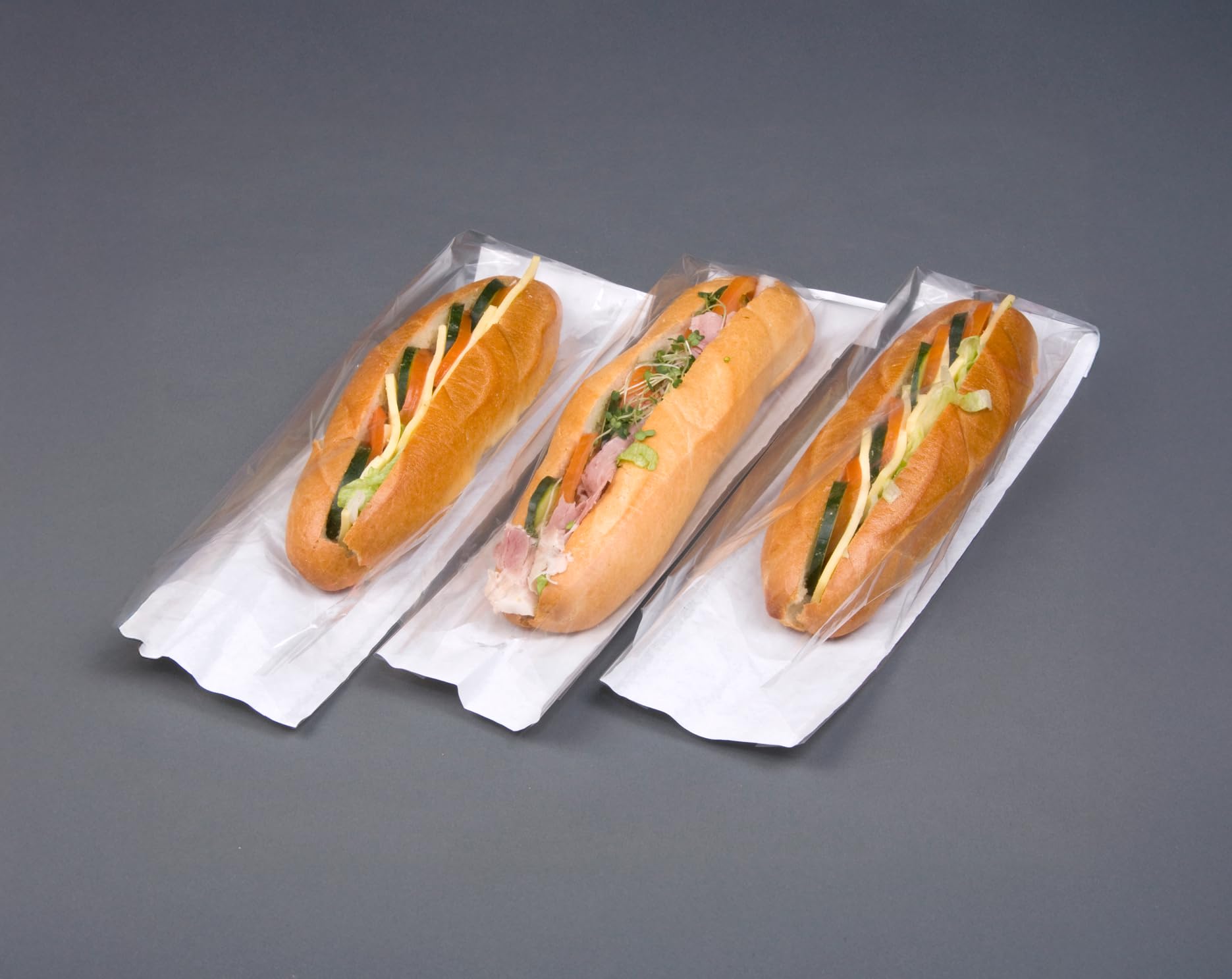 Film Fronted Baguette Paper Food Bags 4" x 6" x 14" / 100mm x 150mm x 350mm - (Pack of 1000) – Perfect for Bakeries, Cafés, Delis & Food Stalls