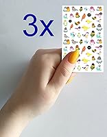 Vista 2 de Pegatinas para uñas (5 hojas) FLONZNAIL Lindos loros pequeños pájaros Vintage acuarela ilustración